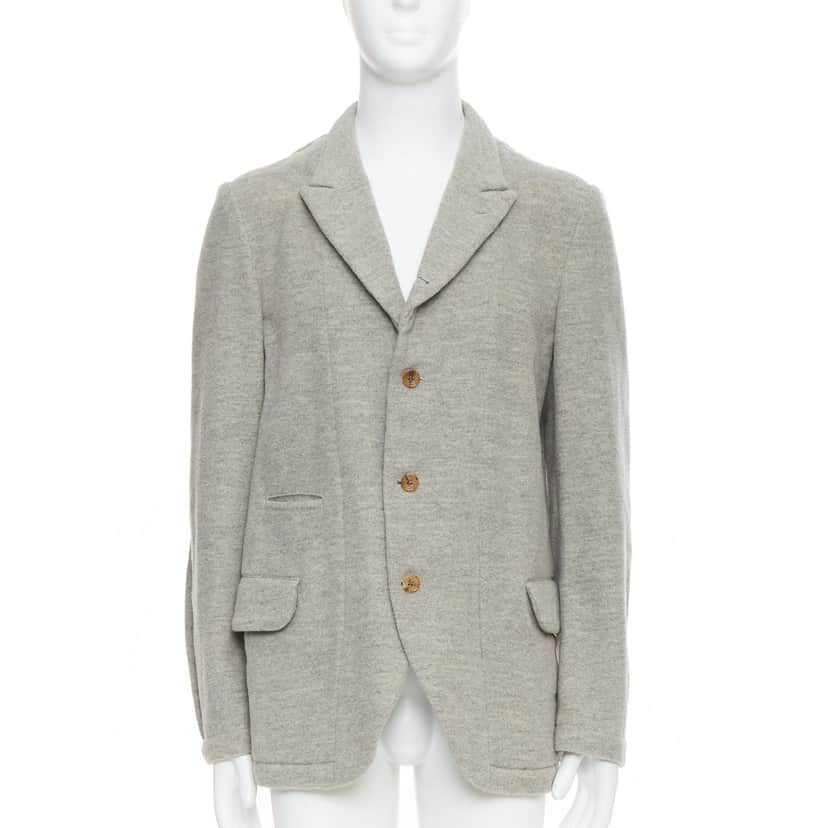 Comme Des Garcons Evergreen Wool Blazer Grey Wool Never worn - Front View