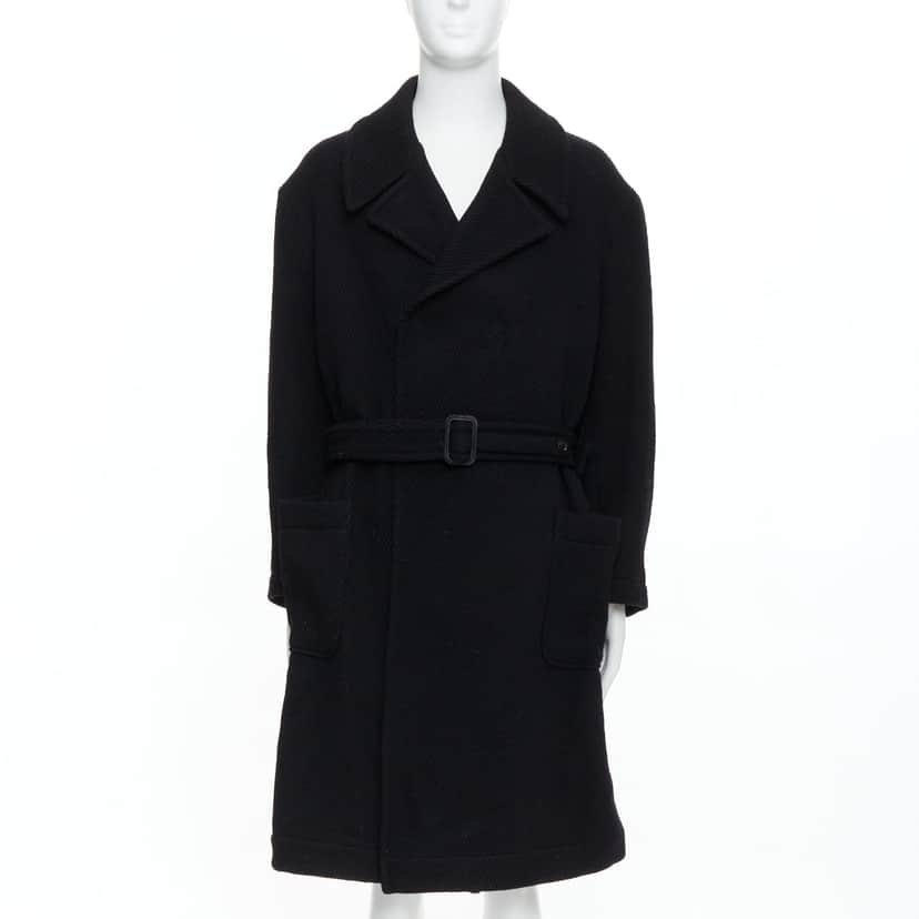 Yohji Yamamoto Black Wool Winter Coat Black Wool Very good condition - Front View