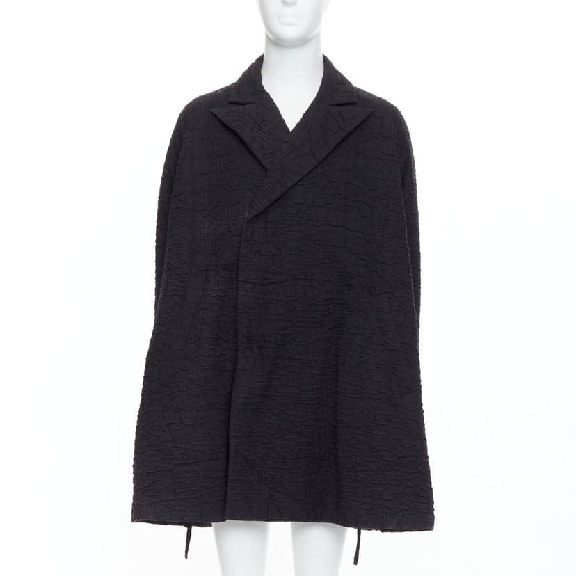 John Rocha Black Flare Raglan Coat Black Fair condition - Front View