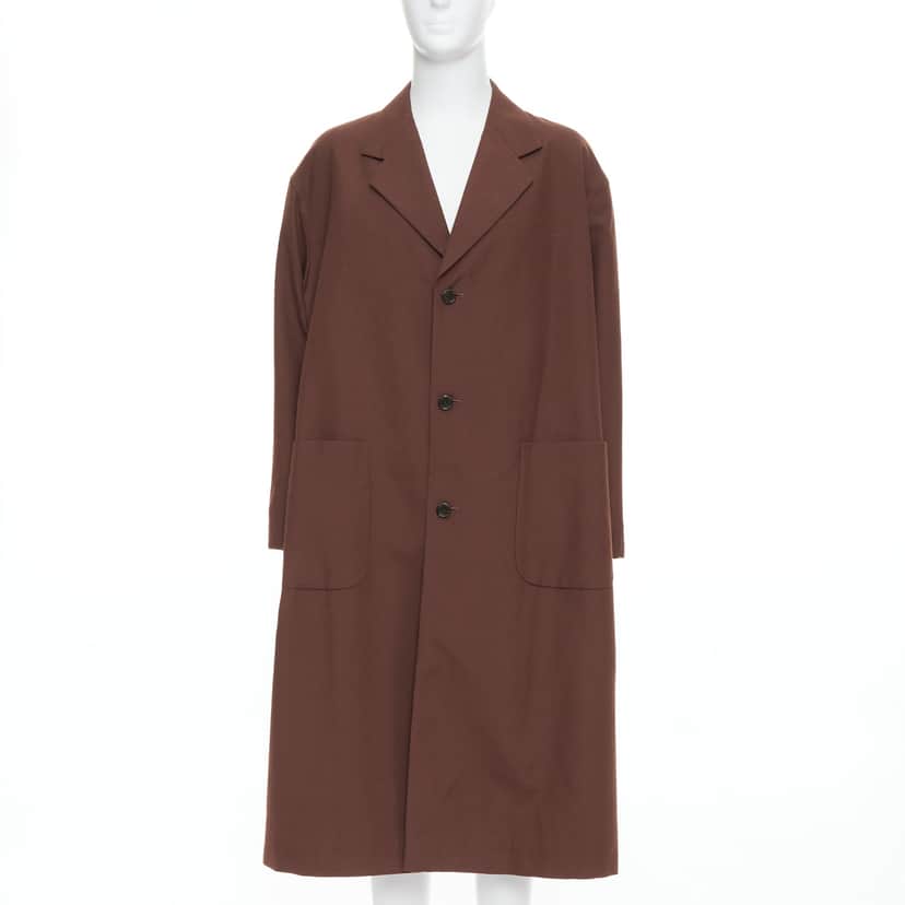 Yohji Yamamoto Brown Long Boxy Coat Brown Never worn - Front View