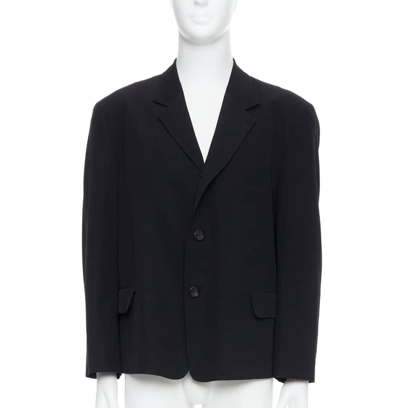 Yohji Yamamoto Black Oversized Blazer Black Wool Good condition - Front View
