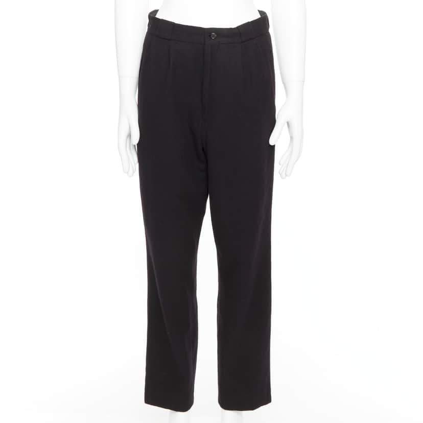 Yohji Yamamoto Pleated Wool Pants Black Wool Never worn - Front View