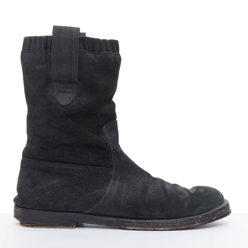 Balenciaga Scaled Buckle Platform Boots Black Leather Fair condition - Front View