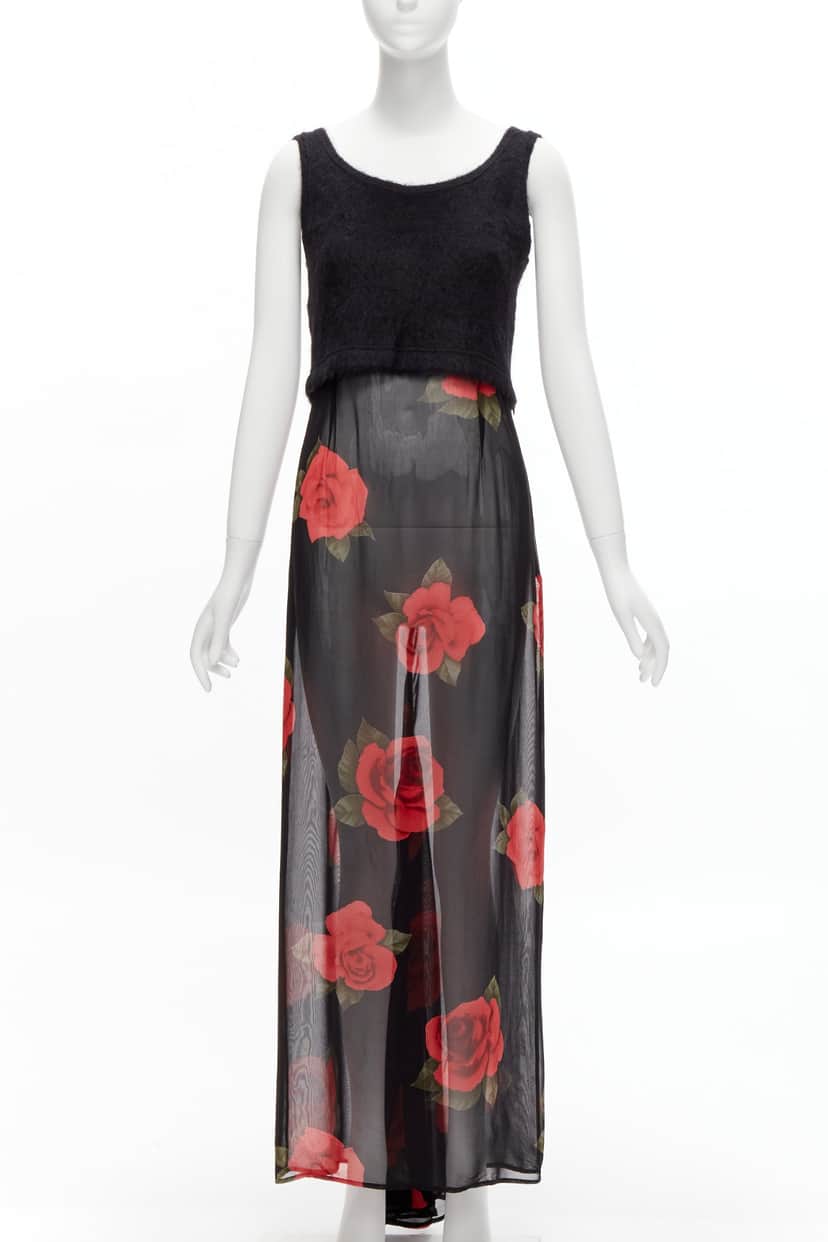 Dolce & Gabbana Rose Sweater Set Black Viscose Very good condition - Front View