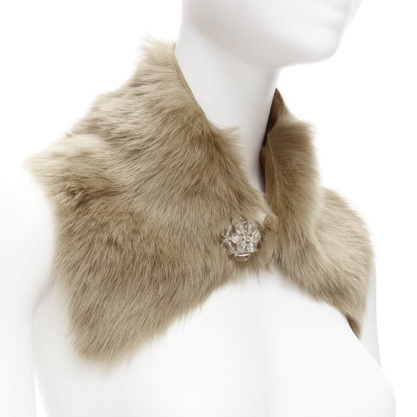 Simone Rocha Fur Bead Collar Brown Fur Never worn, with tag - Front View
