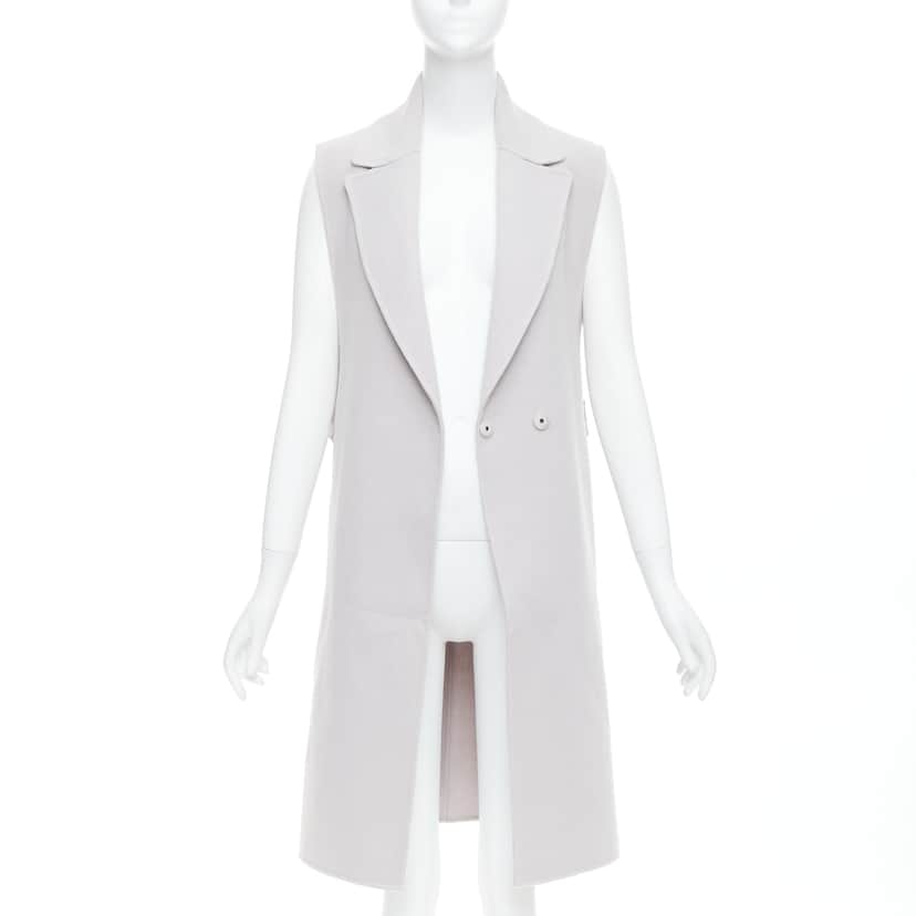 Jil Sander Grey Vest Coat Grey Wool Very good condition - Front View