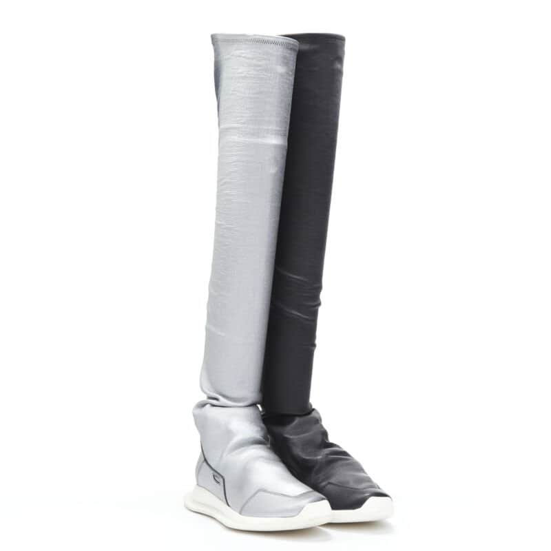 Rick Owens New Runner Stretch Stocking Black Leather Never worn - Front View