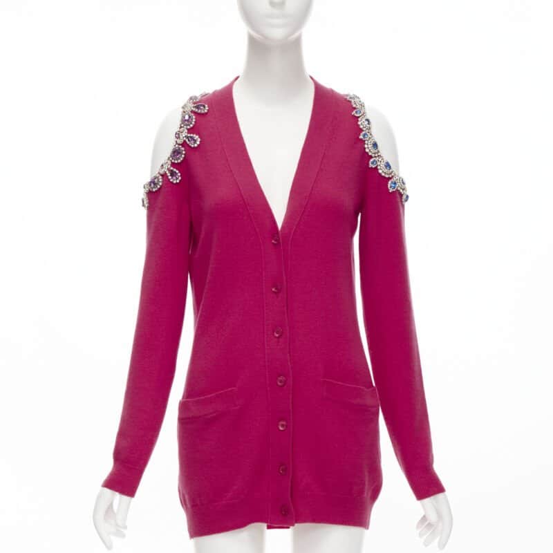 Moschino Cold Shoulder Cardigan Pink Cashmere Never worn, with tag - Front View