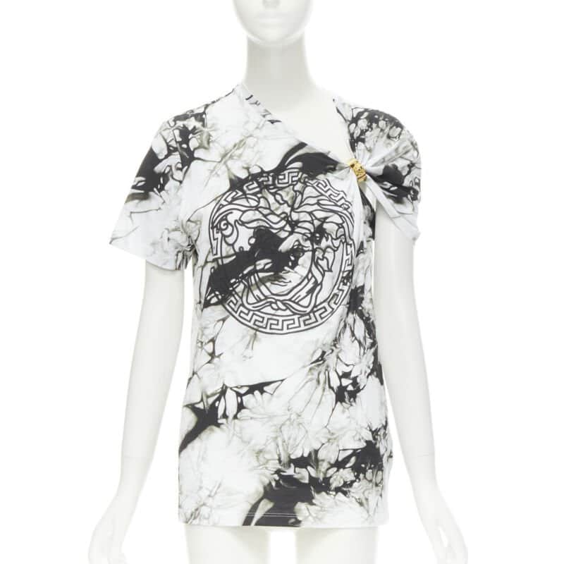 Versace Tie Dye Medusa Tee White Cotton Never worn, with tag - Front View