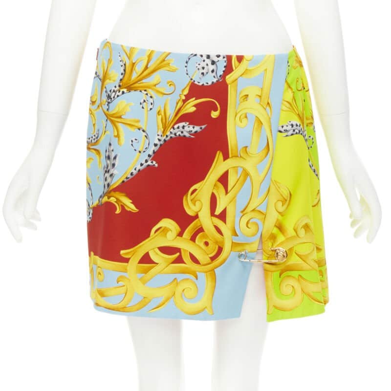 Versace Baroque Pin Skirt MultiColor Viscose Never worn, with tag - Front View