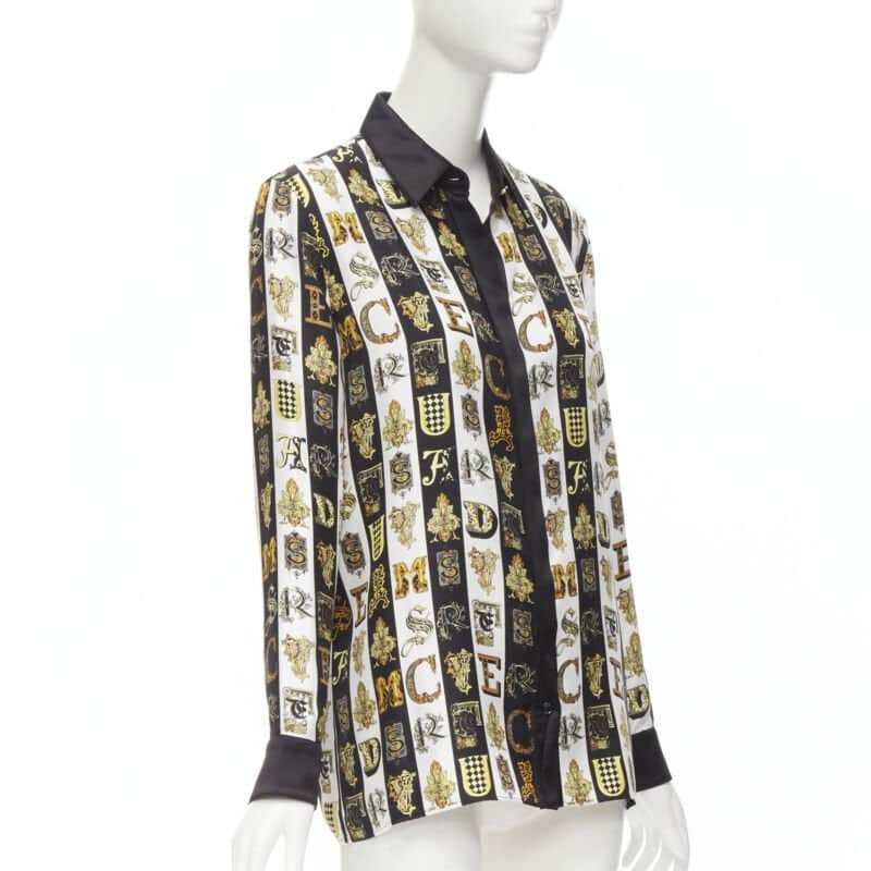 Versace Barocco Medusa Shirt Gold Silk Never worn, with tag - Front View