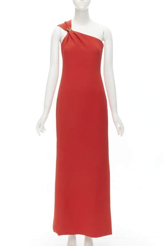 Versace Virtus V Gown Red Silk Never worn, with tag - Front View