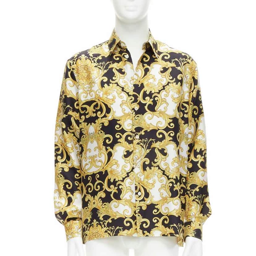 Versace Baroque Silk Shirt MultiColor Silk Never worn, with tag - Front View