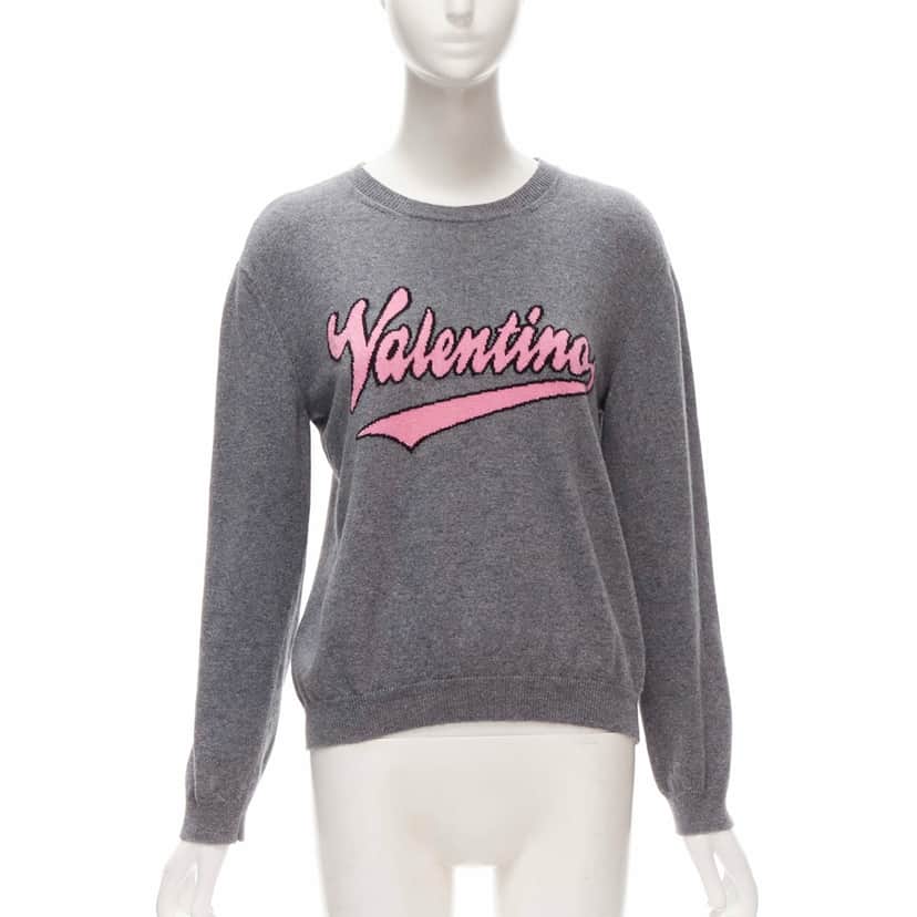 Valentino Garavani Graphic Wool Sweater Pink Wool Never worn - Front View