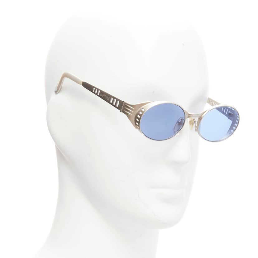 Jean Paul Gaultier Steampunk Sunglasses Blue Metal Fair condition - Front View