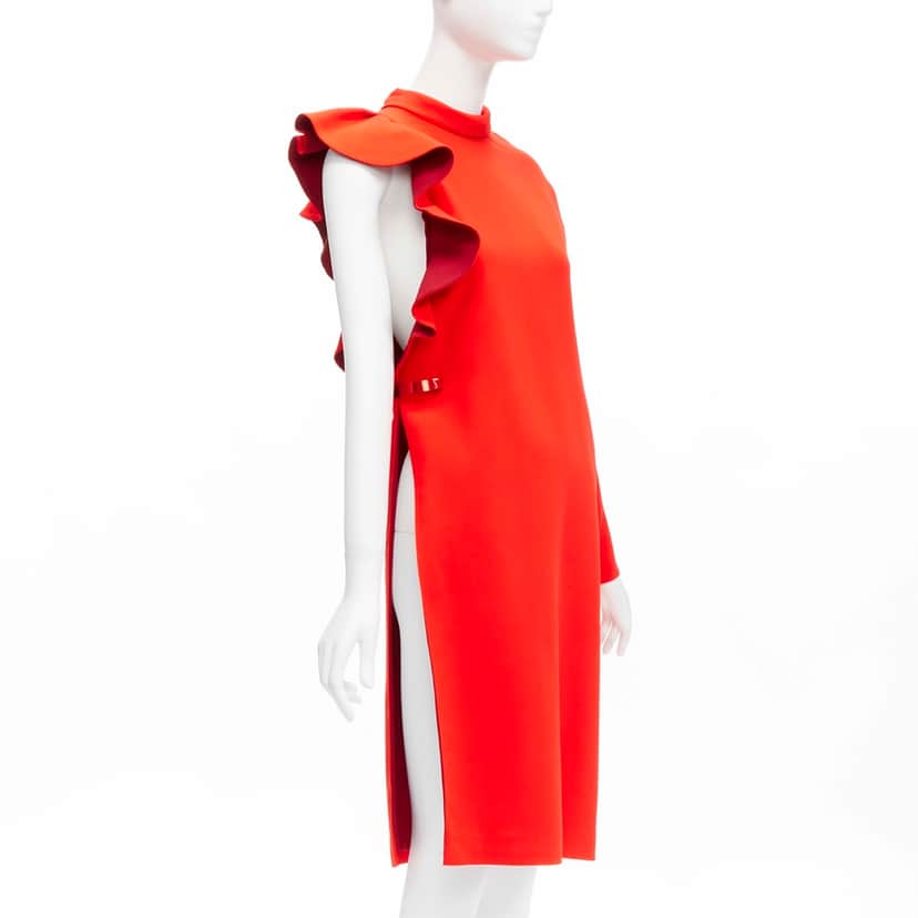 Givenchy Metal Ruffle Tunic Red Never worn - Front View