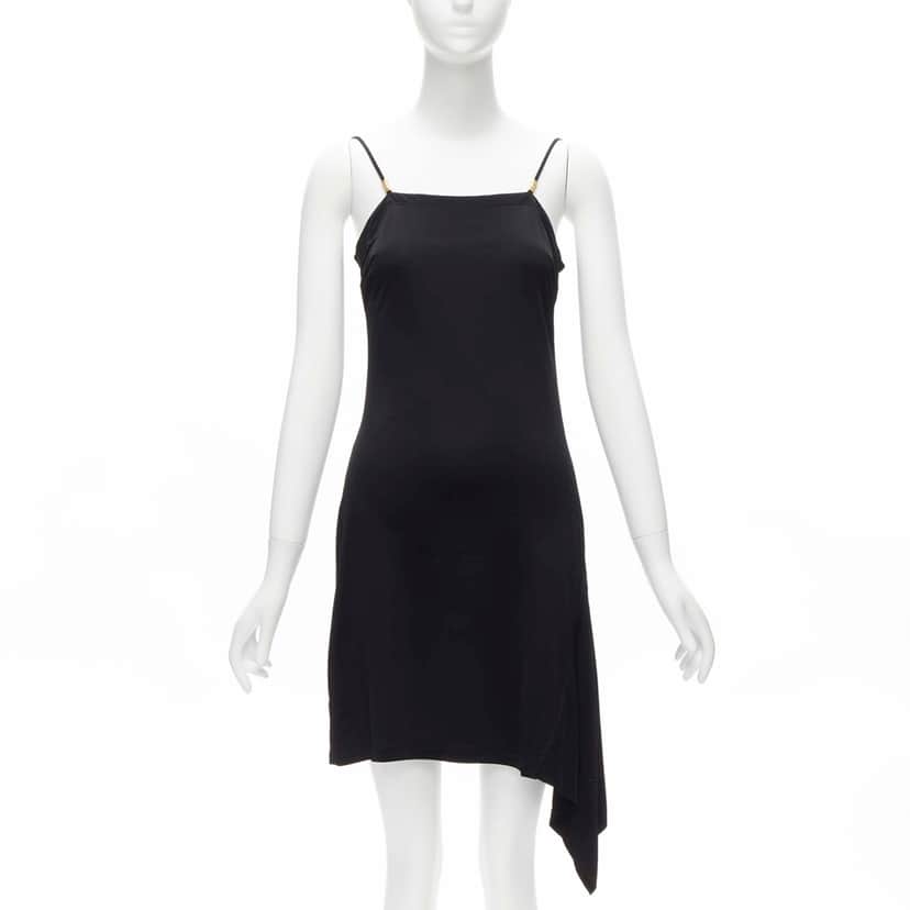 Gianni Versace Logo Charm Dress Black Very good condition - Front View