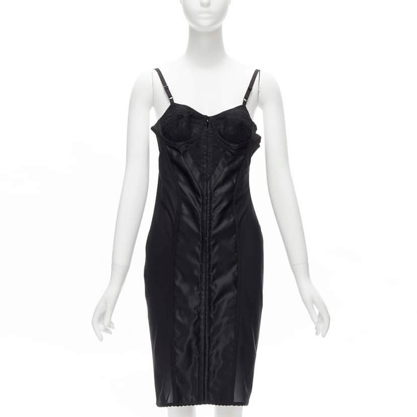 Dolce & Gabbana Lace Corset Dress Black Polyamide Fair condition - Front View