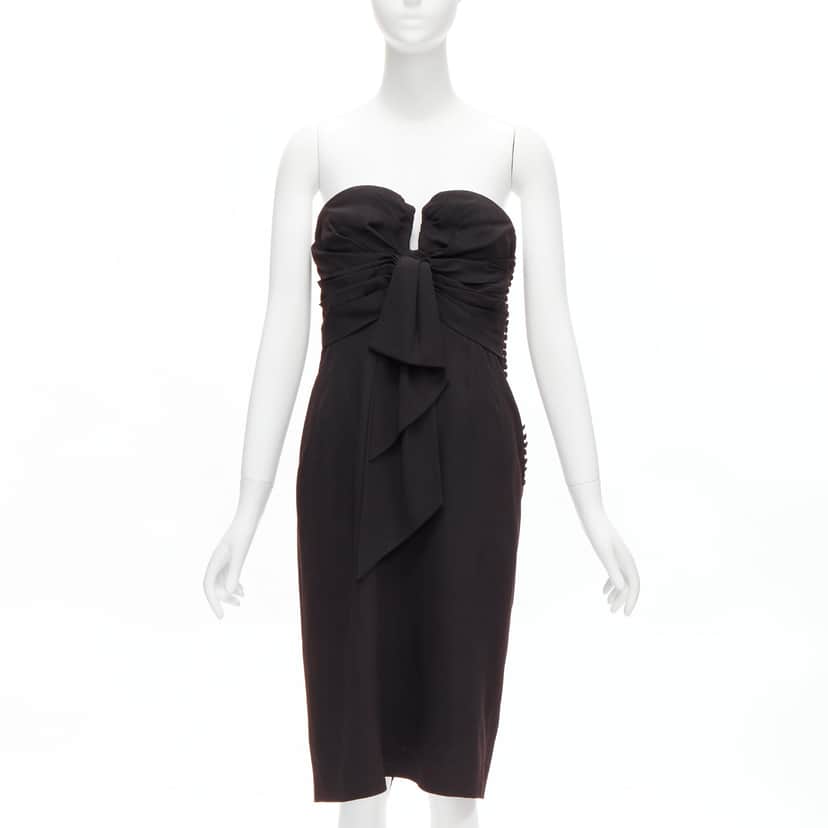 Christian Dior Strapless Goddess Dress Black Polyester Very good condition - Front View