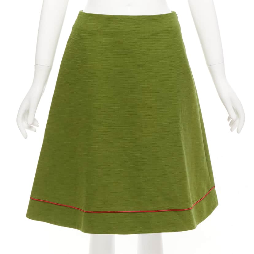 Dior Pique A-line Skirt Green Cotton Never worn, with tag - Front View
