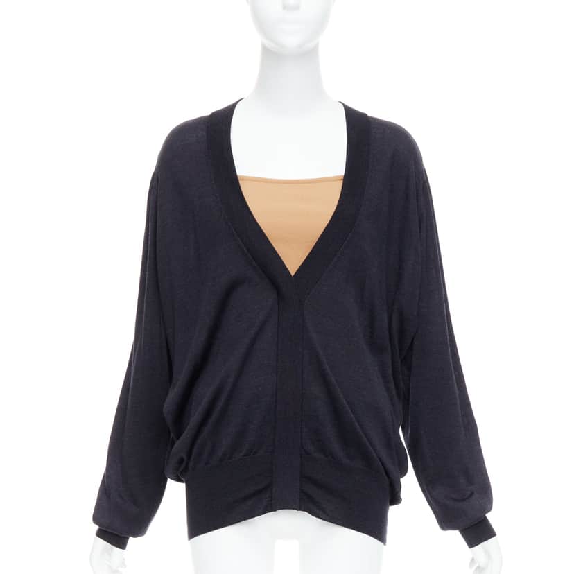 Maison Martin Margiela Layered Deconstructed Sweater Black Silk Never worn - Front View