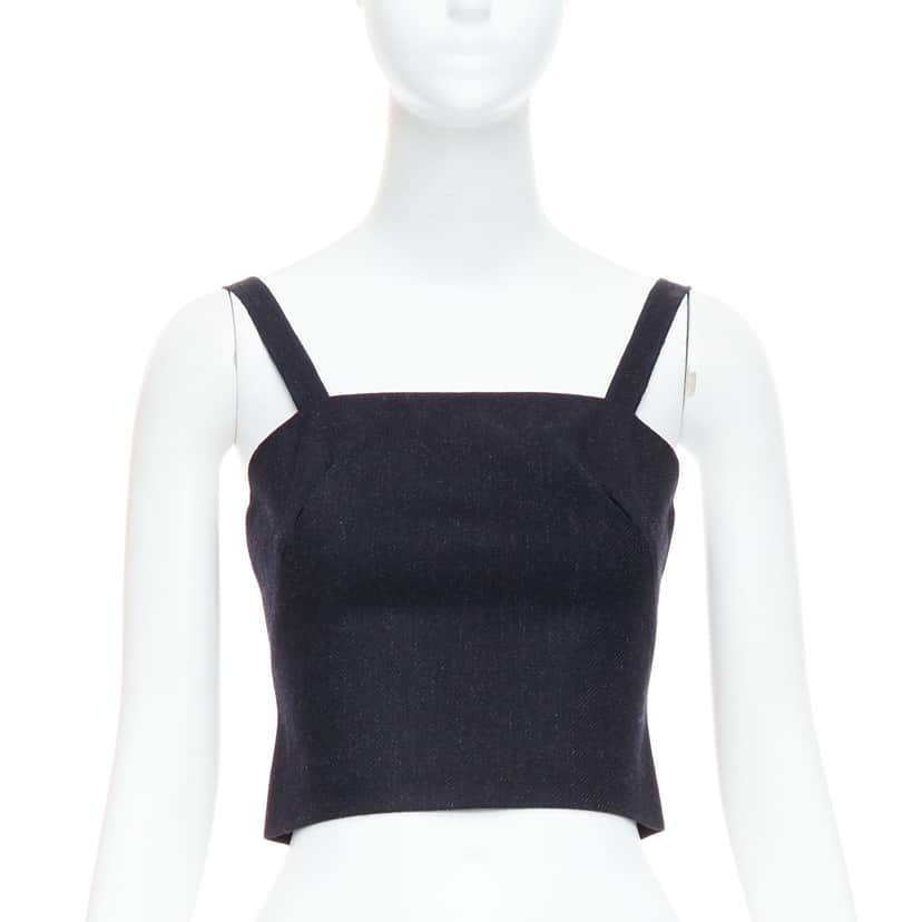 Miu Miu Charcoal Wool Bustier Navy Wool Very good condition - Front View