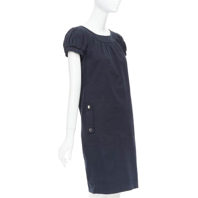 Dolce & Gabbana Puff Sleeves Dress Black Cotton Very good condition - Front View