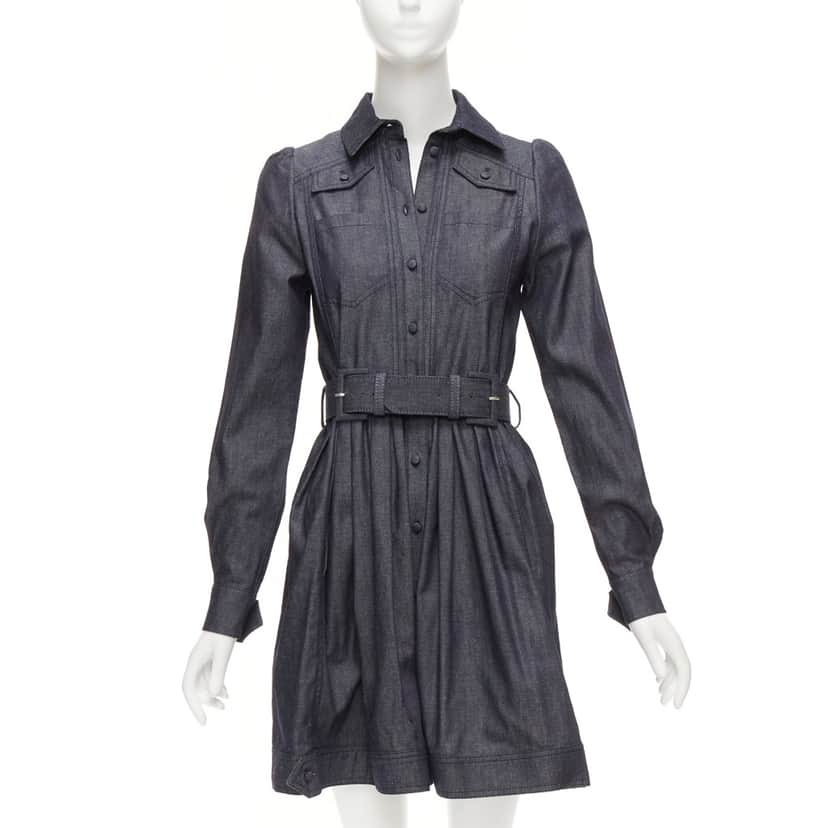 النرد كايك فستان سفاري من الدنيم