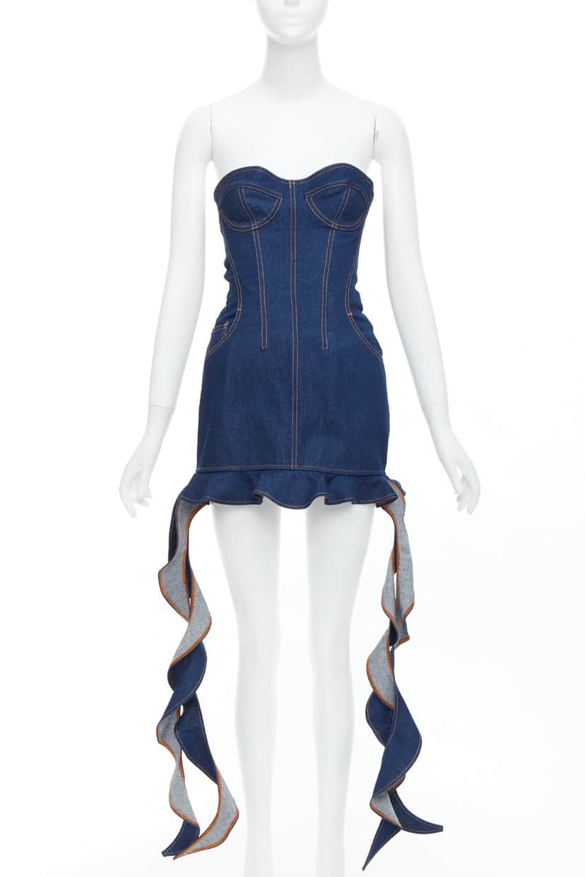 ديفيد كوما فستان مشد من الدنيم