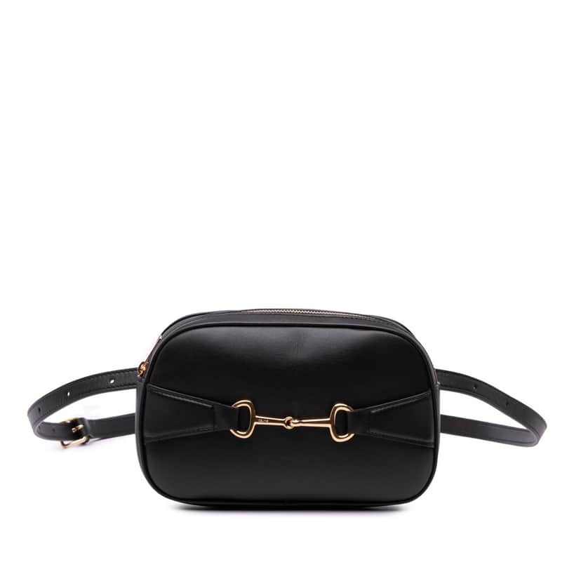 Celine Leather Crecy Belt Bag Black Leather Good condition - Front View