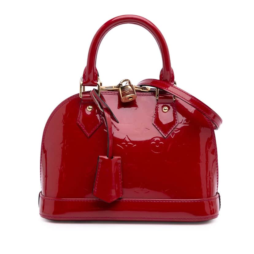 Louis Vuitton Monogram Vernis Alma BB Red Leather Good condition - Front View