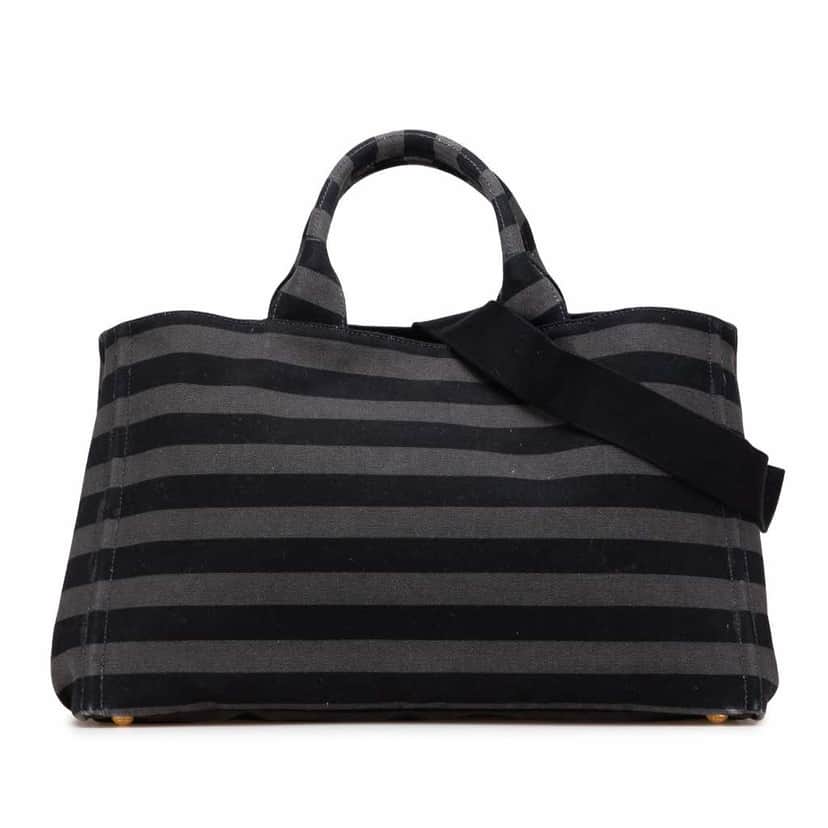 Prada Large Canvas Canapa Righe Striped Satchel Other Good condition - Front View