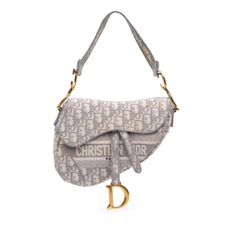 Dior Oblique Canvas Embroidered Saddle Bag Other Good condition - Front View