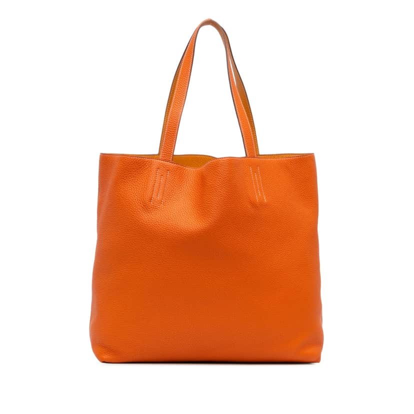 Hermès Clemence Double Sens 36 Orange Leather Good condition - Front View