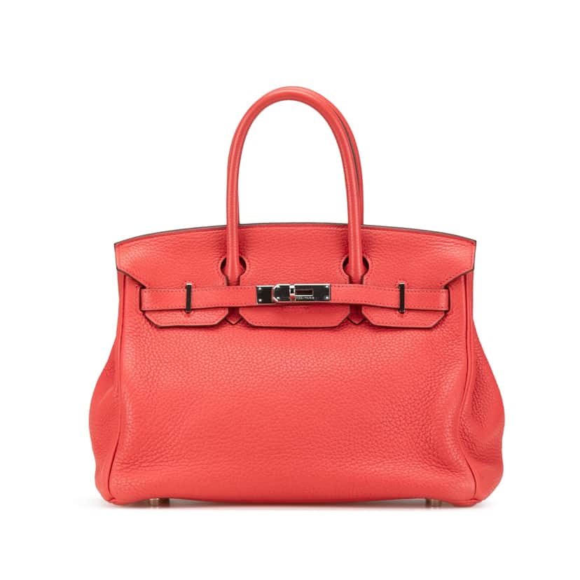 Hermès Clemence Birkin Retourne 30 Pink Leather Good condition - Front View