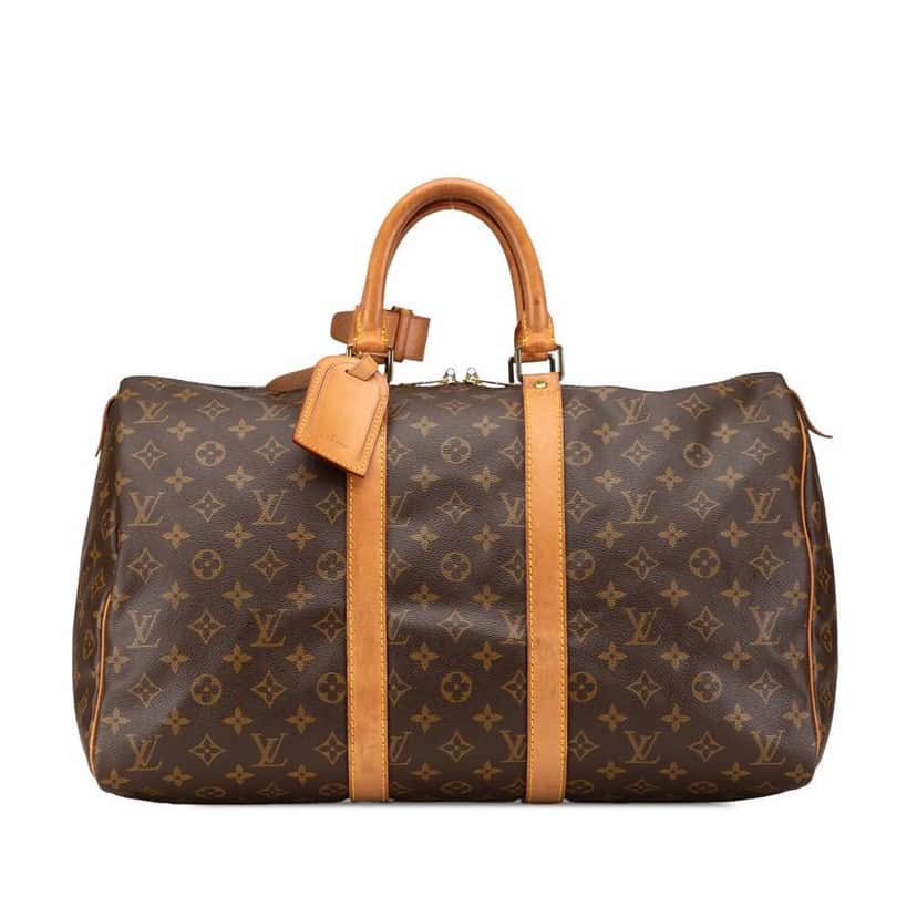 Louis Vuitton Monogram Keepall 45 Brown Canvas Good condition - Front View