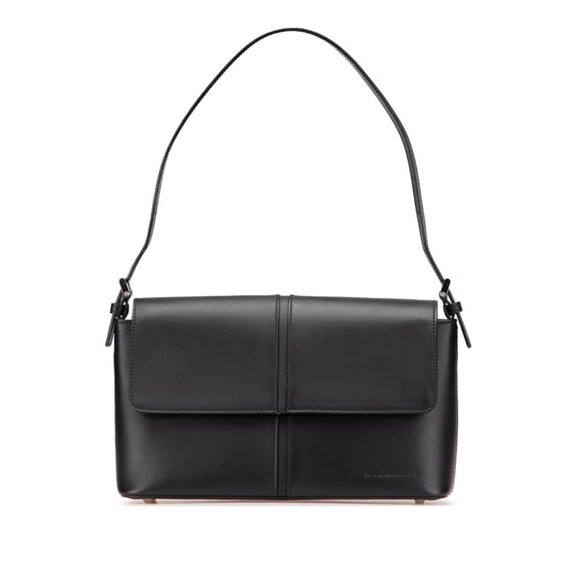 Burberry Leather Flap Shoulder Bag Black Leather Good condition - Front View