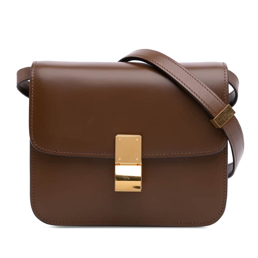 Celine Teen Calfskin Classic Box Brown Leather Good condition - Front View