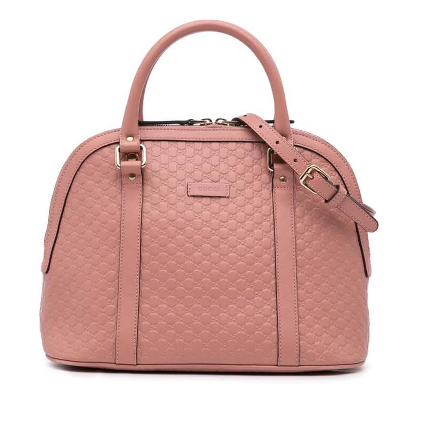 Gucci Medium Microguccissima Dome Satchel Pink Leather Good condition - Front View