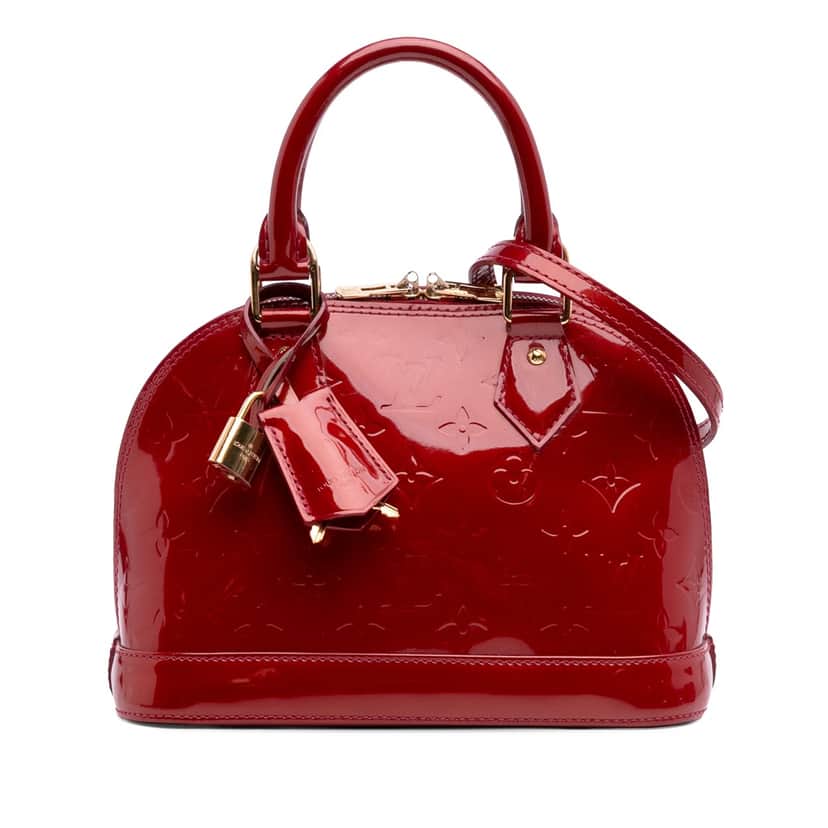 Louis Vuitton Monogram Vernis Alma BB Red Leather Good condition - Front View