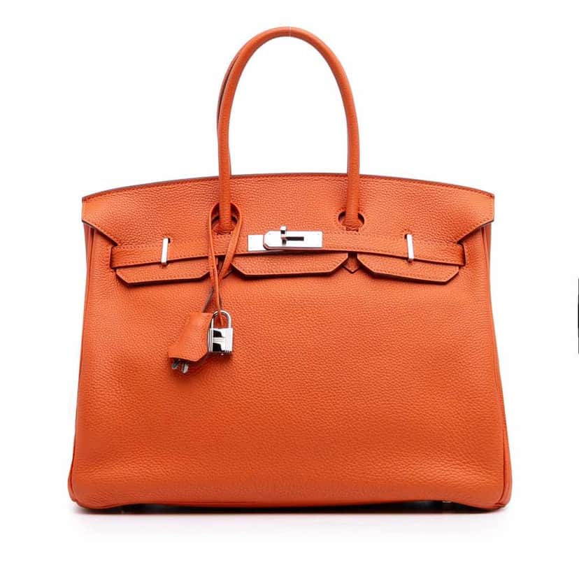 Hermès Togo Birkin Retourne 35 Orange Leather Good condition - Front View