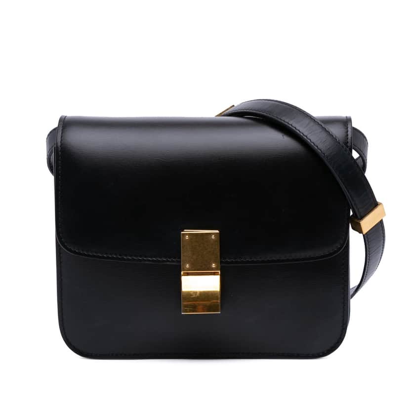 Celine Teen Calfskin Classic Box Black Leather Good condition - Front View