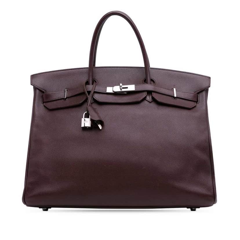 Hermès Togo Birkin Retourne 40 Brown Leather Fair condition - Front View