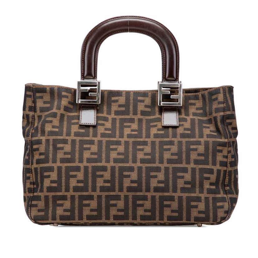 Fendi Small Zucca Canvas Twins Tote Brown Good condition - Front View