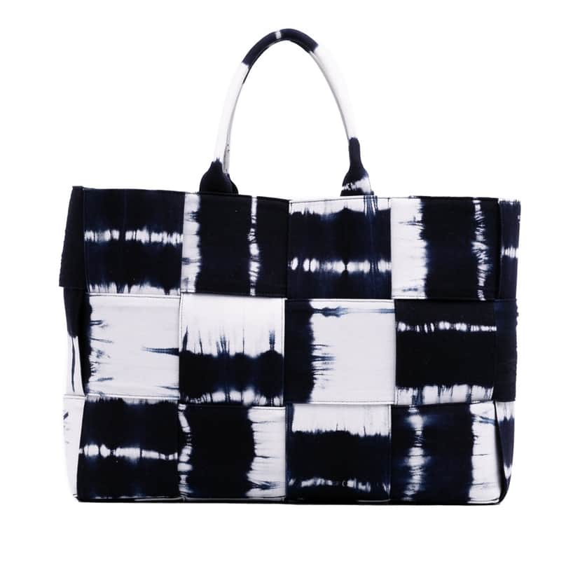 Bottega Veneta Large Denim Intrecciato Tie Dye Arco Tote Blue Good condition - Front View