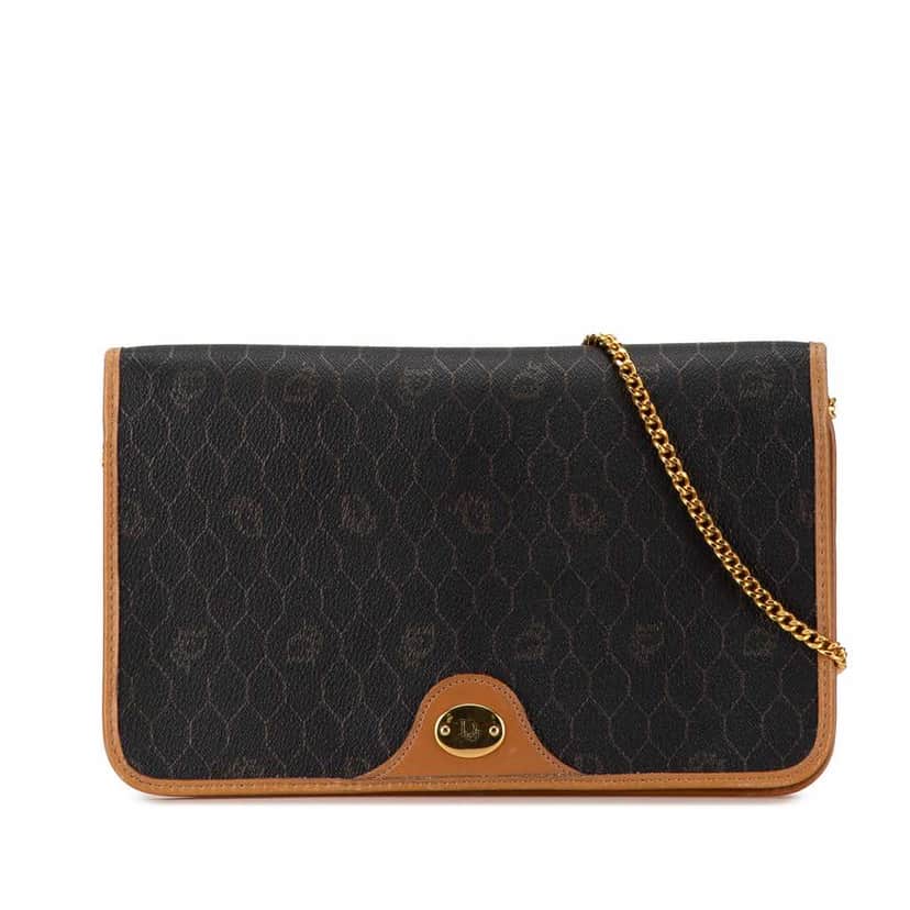 Dior Honeycomb Chain Crossbody Black Fair condition - Front View