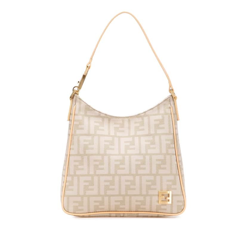 Fendi Zucca Canvas Shoulder Bag Brown Very good condition - Front View