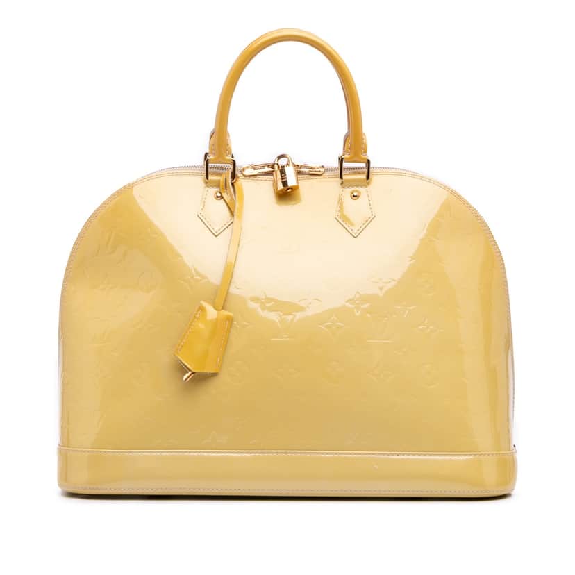 Louis Vuitton Monogram Vernis Alma GM Brown Leather Good condition - Front View
