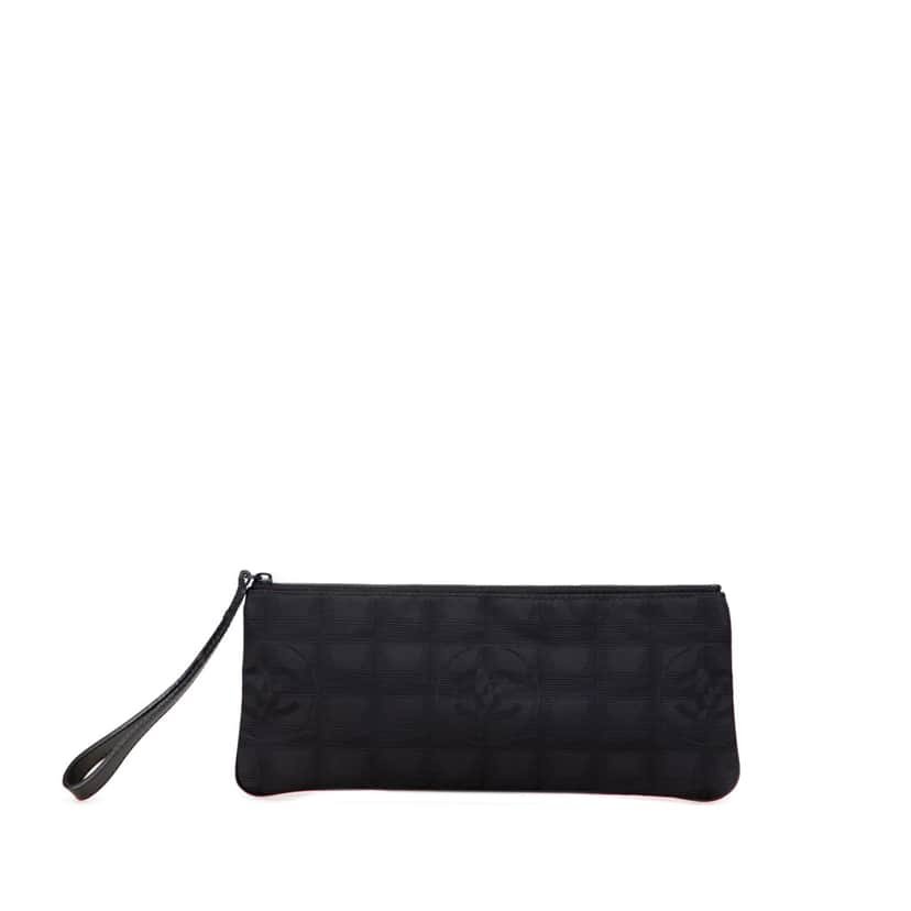 Chanel New Travel Line Nylon Pouch Black Good condition - Front View