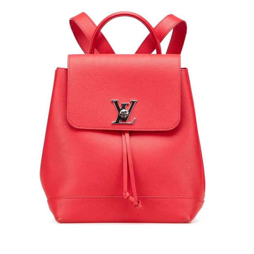 Louis Vuitton Taurillon Lockme Backpack Red Leather Very good condition - Front View